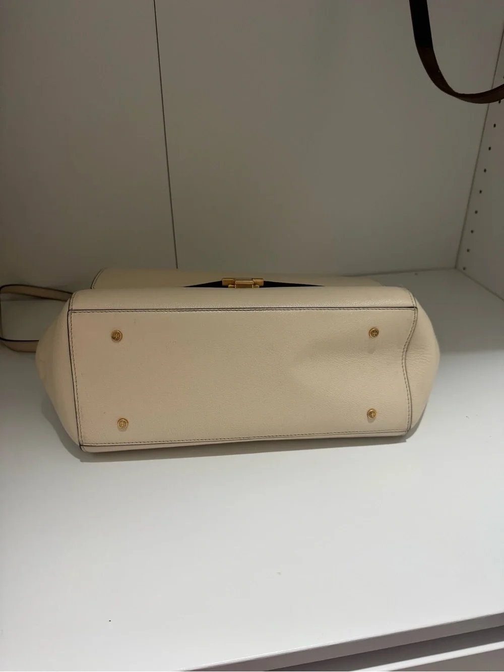 Tory Burch Ivory Leather Juliette Satchel Bag